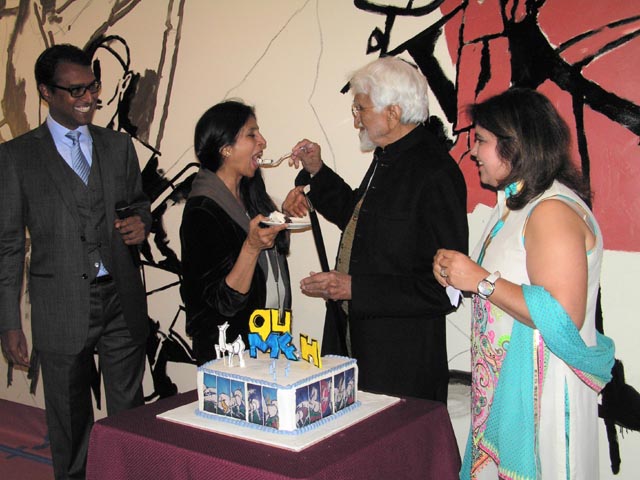 MF Husain with his daughter Raeesa and the Charugundlas