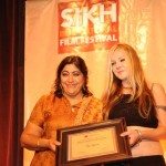 Sikh International Film FestivalGurinder Chadha gives one of the two Best Documentary Awards to Agatha Maciaszek, the co-director of The Ulysses