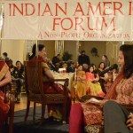 At a celebration of Indian women at Indian American Forum, Satya Pradeep is interviewed by Siddhi and Anuj