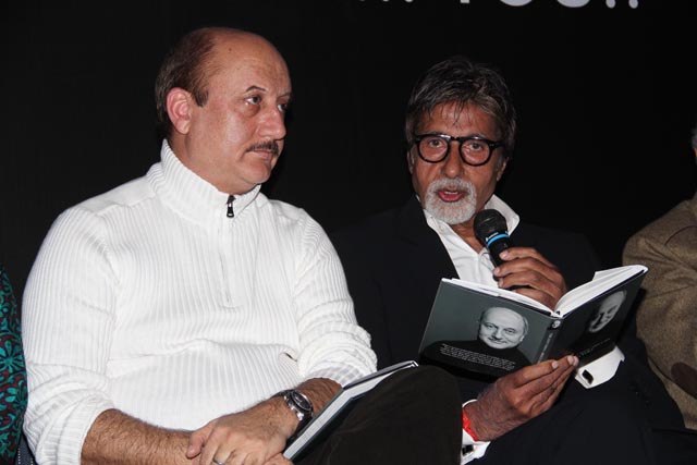 Anupam Kher & Amitabh Bachchan at the book launch of 'The best thing about you is you'