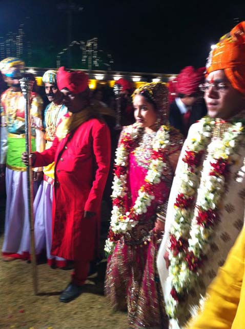 The couple at their Indian wedding
