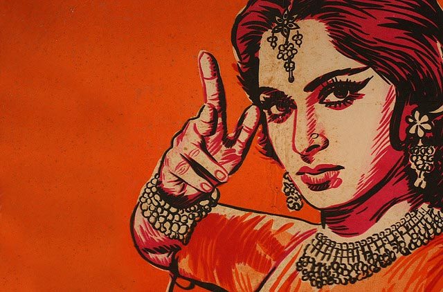 Illustration of Waheeda Rehman in 'Guide'