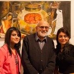 Curator Vijay Kumar with artist Ranna Chaudry and guest