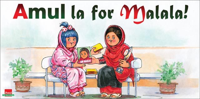 Malala gets her own caricature in an Amul Butter ad