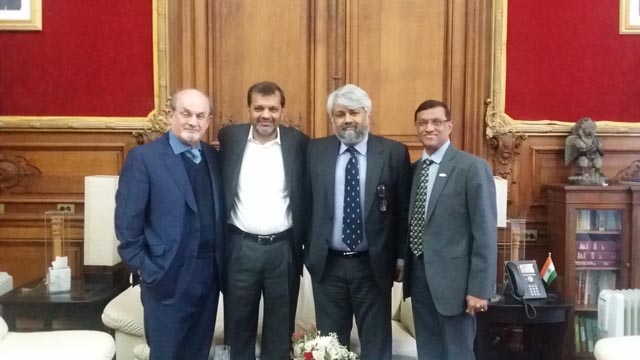 L.to R: Salman Rushdie, Suketu Mehta, Tunku Varadrajan & CG D. Mulay