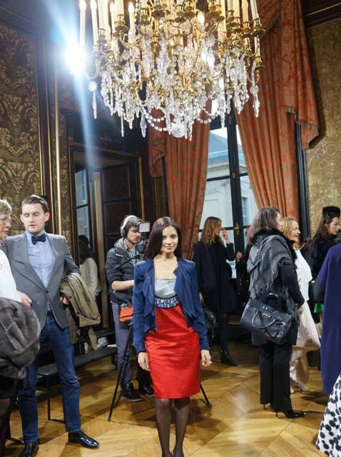 Christine Phillips at the YDE runway show at Place Vendôme. 