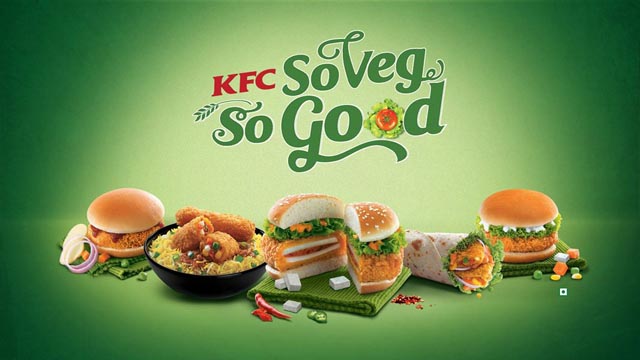 The KFC So Veg So Good lineup in India.