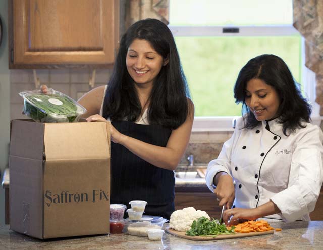 Madhuri and Ankita prepare the ingredients in Saffron Fix