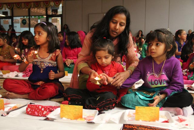 Children taking part in a Diwali celebration (photo-Baps)