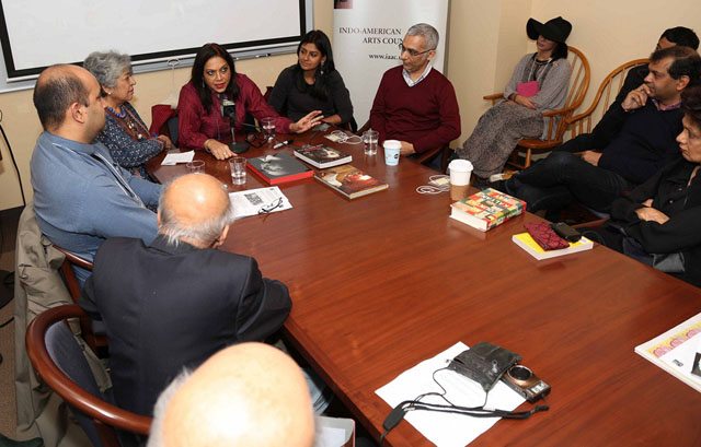 Mira Nair and Nandita Das at a panel discussion with Mohan Sikka and Suketu Mehta.