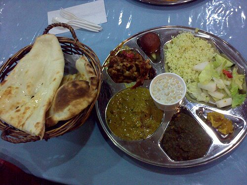 A vegetarian thali - (Creative Commons)