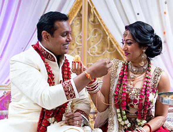 Shefalee and Sanjay Joseph at their wedding