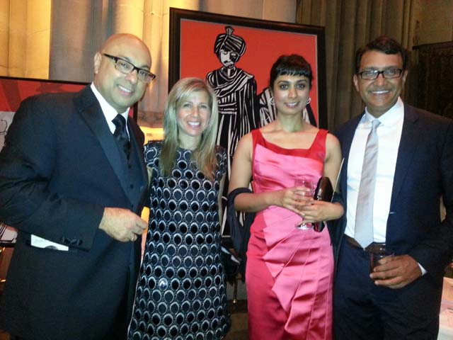 Ali Velshi and Lori Wachs with Sitara Kohli and Sanju Bansal