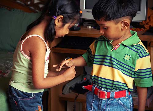 Celebrating the festival of Rakhi