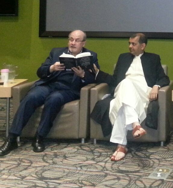 Salman Rushdie & Suketu Mehta (Photo: Lavina Melwani)