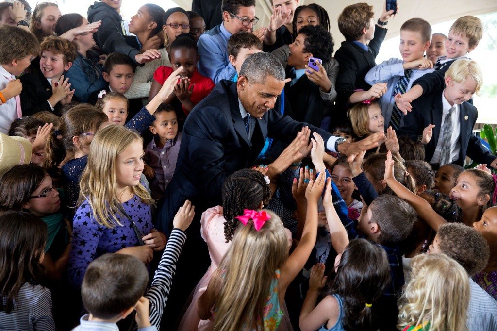 “I love looking at all the individual faces in this photograph of the President greeting children at the U.S. Embassy in Nairobi, Kenya.” (Official White House Photo by Pete Souza)