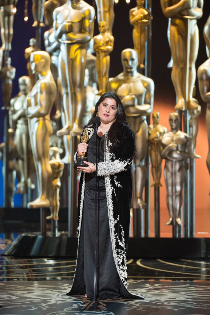 Sharmeen Obaid-Chinoy accepts the Oscar® for Best documentary short subject, for work on “A Girl in the River: The Price of Forgiveness” during the live ABC Telecast of The 88th Oscars® at the Dolby® Theatre in Hollywood, CA on Sunday, February 28, 2016.