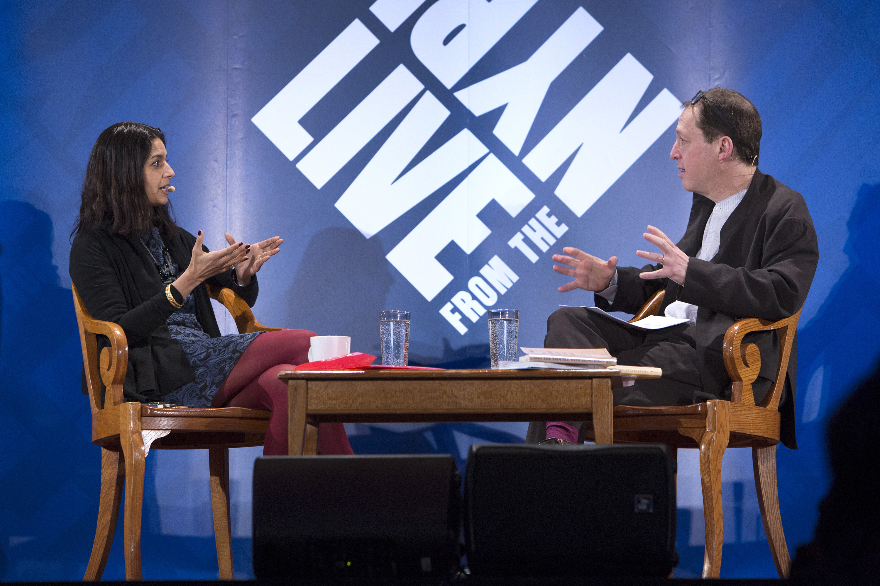 Jhumpa Lahiri with Paul Holdengräber at the NYPL