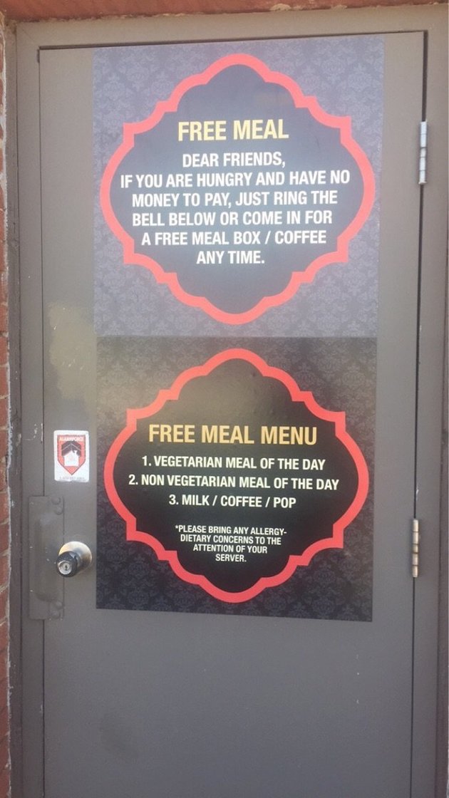 Free food for the needy at Canadian Restaurant