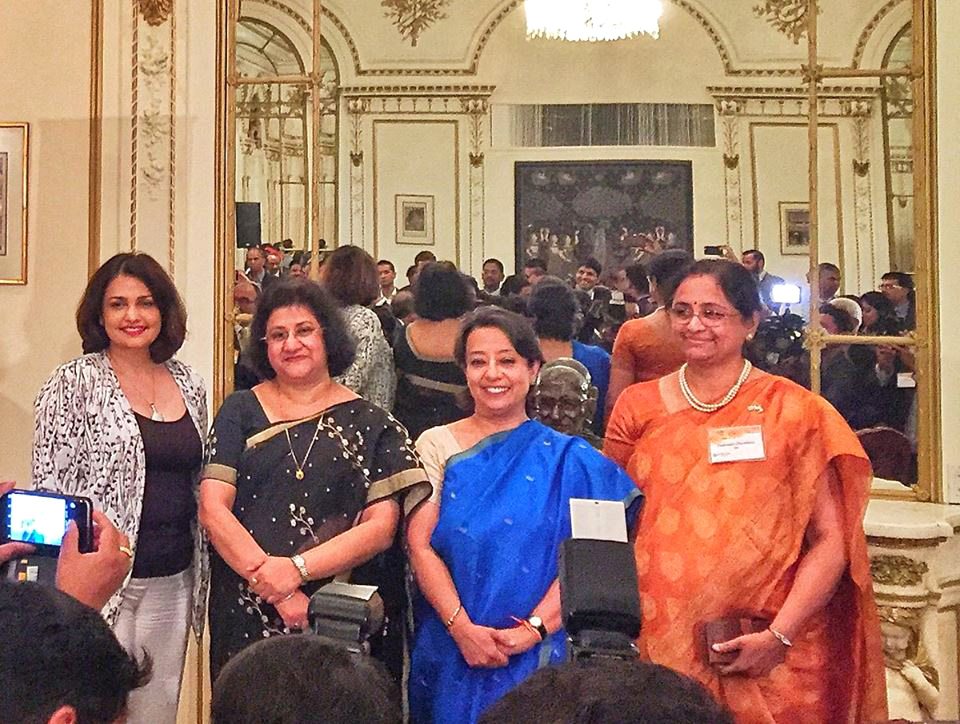 TiE NY President Roopa Unnikrishnan, State Bank of India ChaTiE NY President irman Arundhati Bhattacharya, CG Riva Ganguly Das, the USA Country Head of State Bank of India Padmaja Chunduru