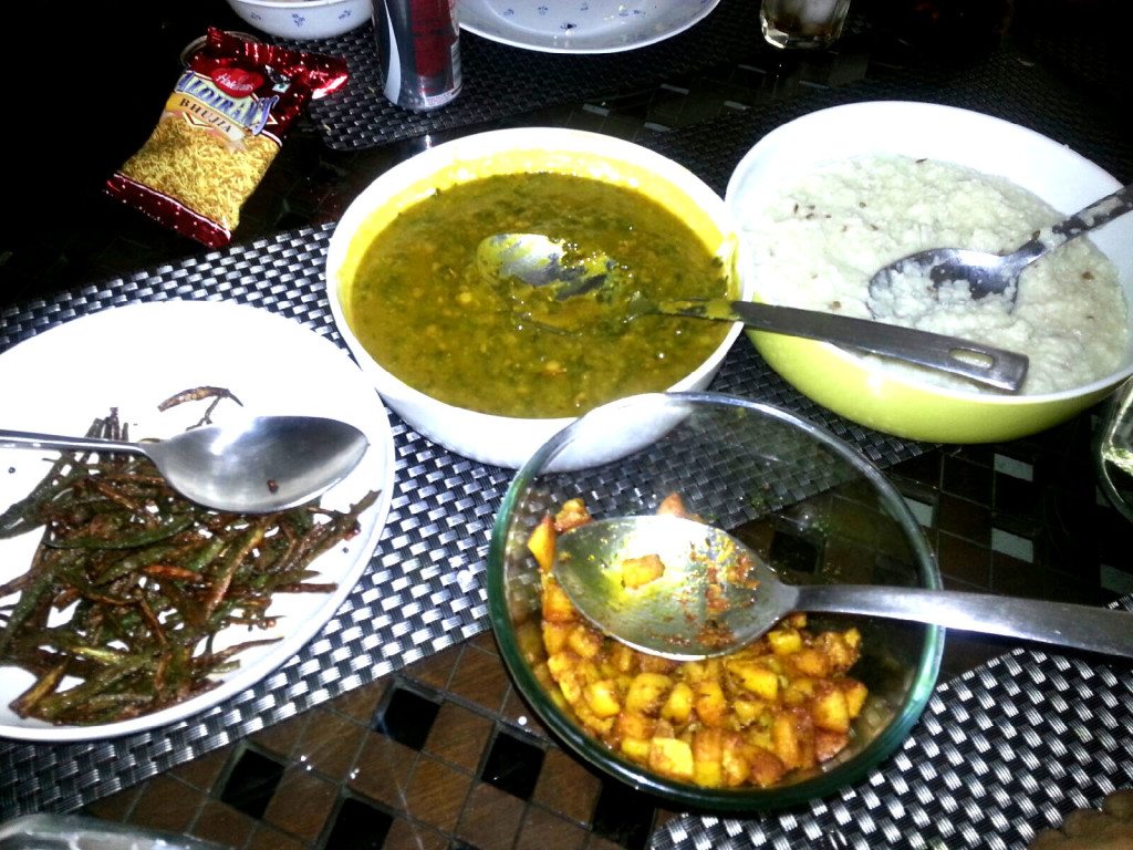  Bhindi, spinach and potatoes