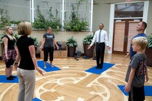 9. Aug. 26, 2016 “While visiting service members receiving therapy at the Walter Reed National Military Medical Center, Master Chief Petty Officer David Hall asked the President if he would join him and his family in a yoga therapy session at the National Intrepid Center of Excellence. Master Chief Petty Officer Hall of the SEAL, Naval Air Station Ocean, Va., was injured while deployed to Iraq and Afghanistan, where he suffered multiple Traumatic Brain Injuries. He has served in the Navy for 26 years and has deployed five times.” (Official White House Photo by Pete Souza)