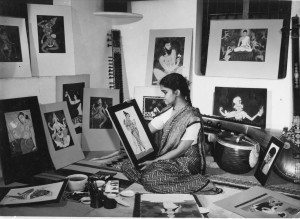 Y. G. Srimati in her studio, Sait Colony, Egmore