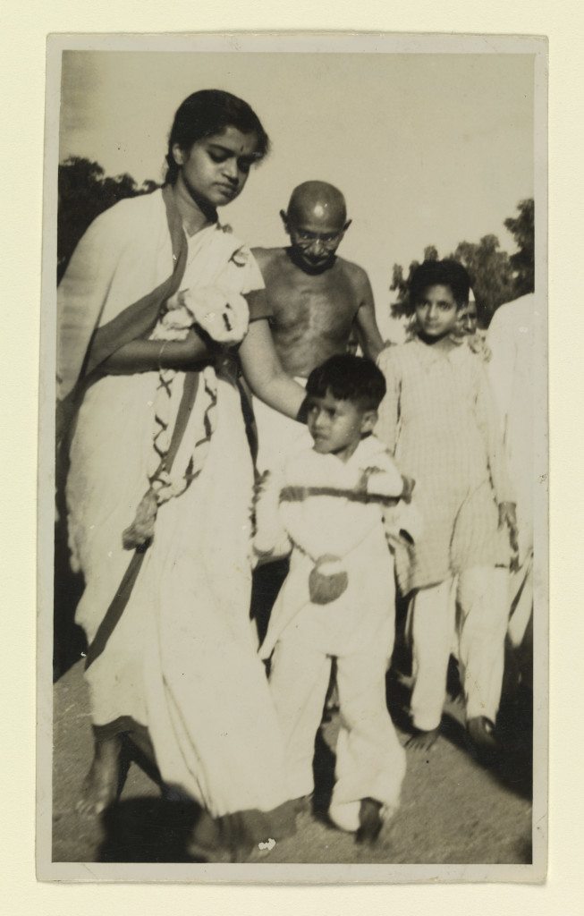 Unknown photographer Y.G. Srimati accompanying Mahatma Gandhi at an independence rally Chennai, 1946 Gelatin silver print 5 ½ x 3 1/3 Lent by Michael Pellettieri 