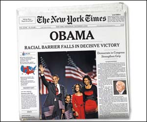 OBAMA "Racial Barrier Falls in Decisive Victory"