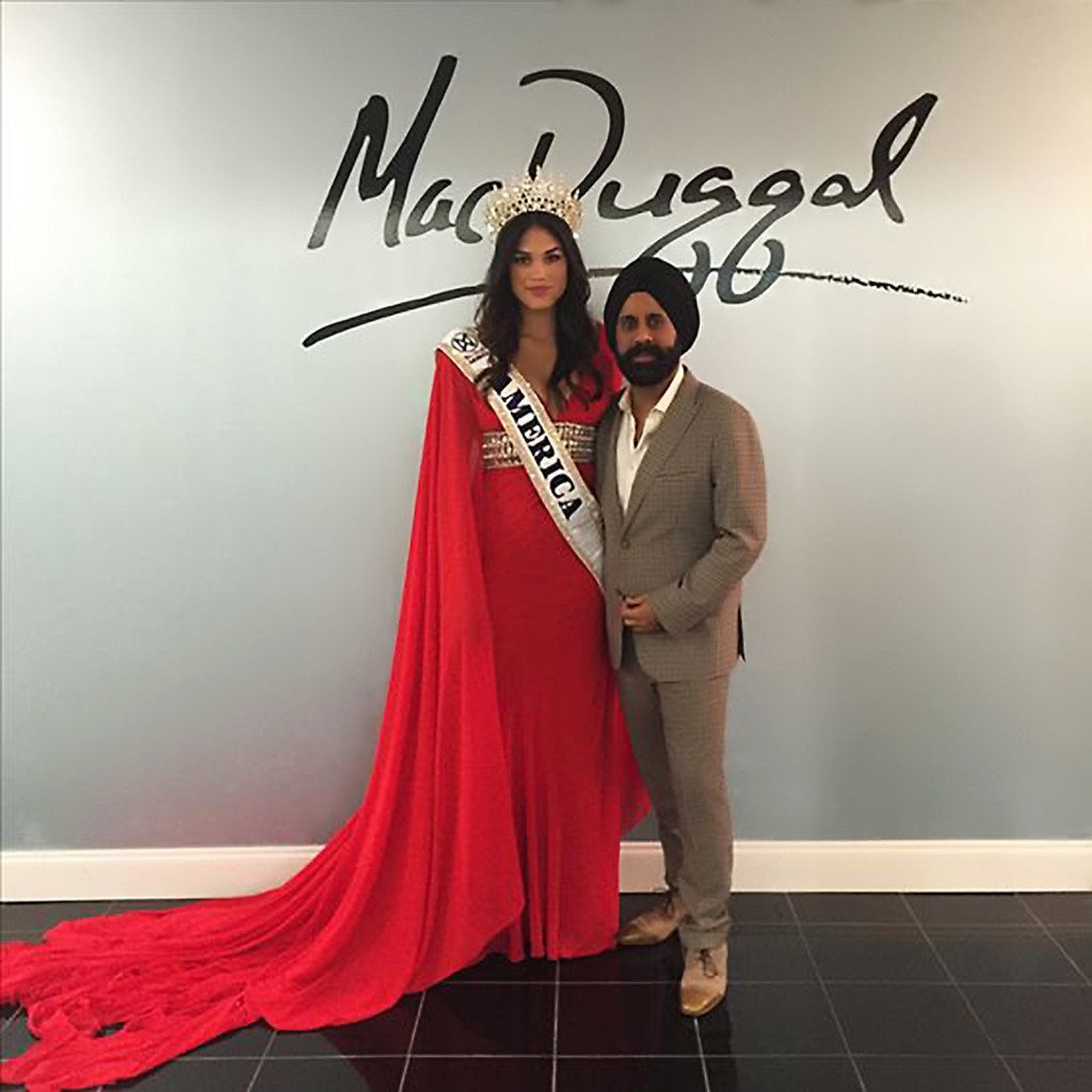 Mac Duggal withAudra Mari, Miss World