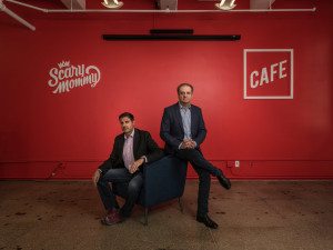  Preet Bharara, right, and Vinit Bharara at the offices of Some Spider Studios in Manhattan. Credit Sasha Maslov for The New York Times 