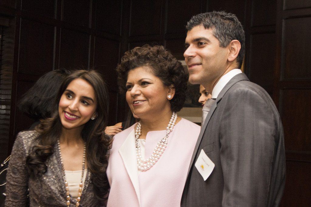 Chandrika Tandon flanked by Monica and Omesh Lund