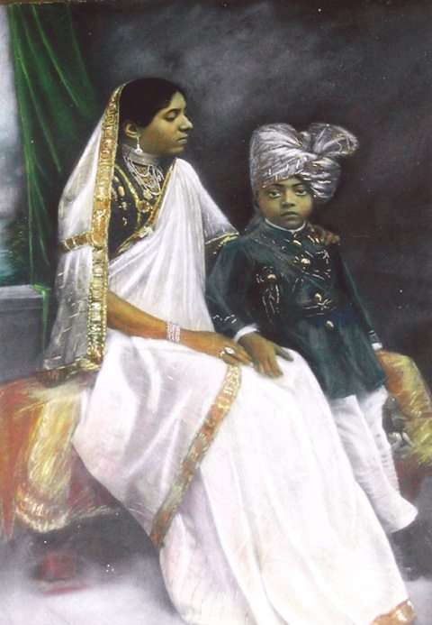 Nawab Sidi Mohammad Khan III of Janjira and his mother Kulsum Bibi by Fayzee Rahamin.