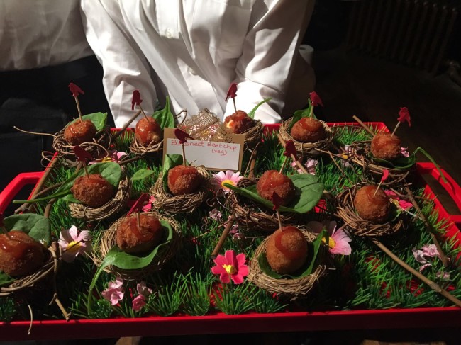 Birds Nest Beet Chops, a vegetarian snack