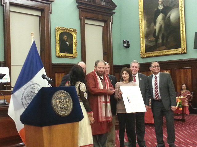 Journalist & community activist Renee Mehra is recognized at City Hall