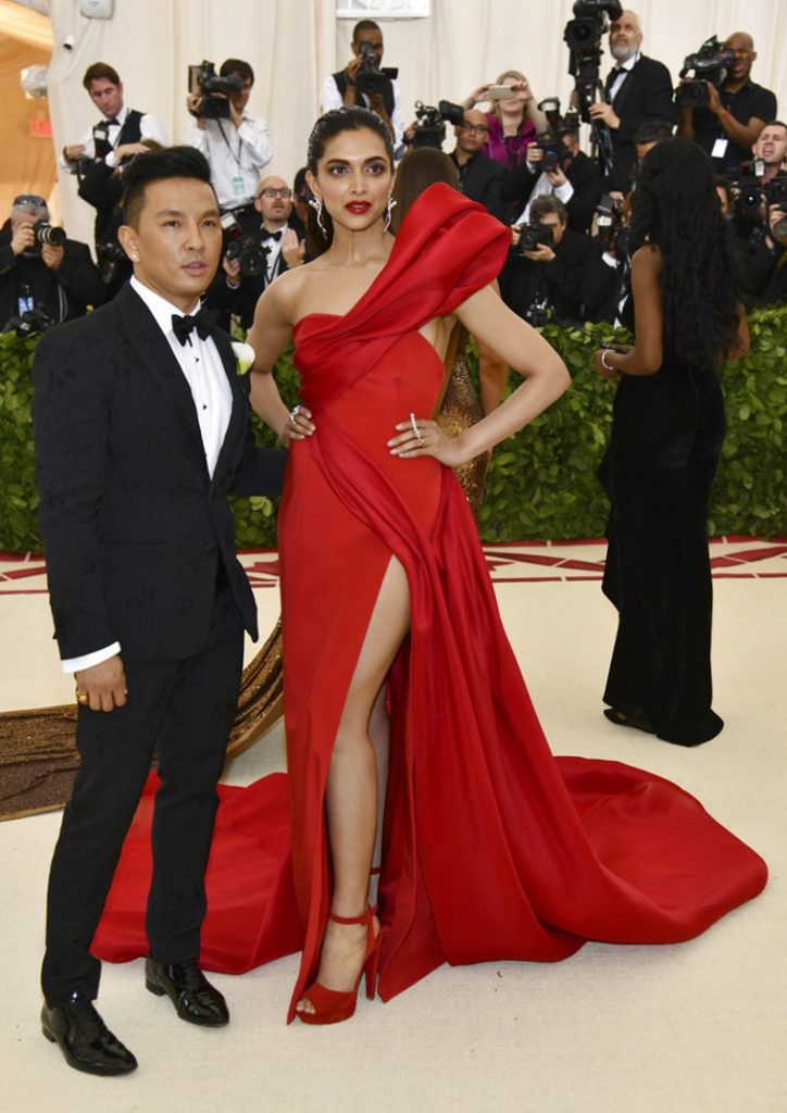 Prabal Gurung, left, and Deepika Padukone attend The Metropolitan Museum of Art's Costume Institute benefit gala celebrating the opening of the Heavenly Bodies: Fashion and the Catholic Imagination exhibition on Monday, May 7, 2018, in New York. (Photo by Charles Sykes/Invision/AP)