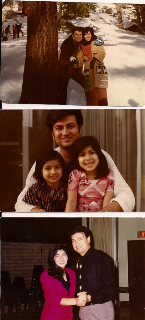 The Jains in the 70s; Sarina and her sibling with their father