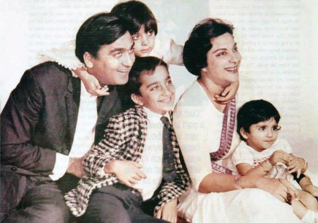 Sanjay Dutt - a real life family portrait with parents Sunil Dutt & Nargis