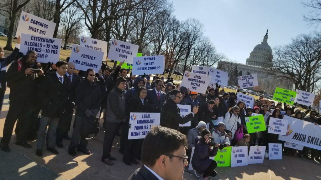 Protestors in Washington DC - H4 Visa