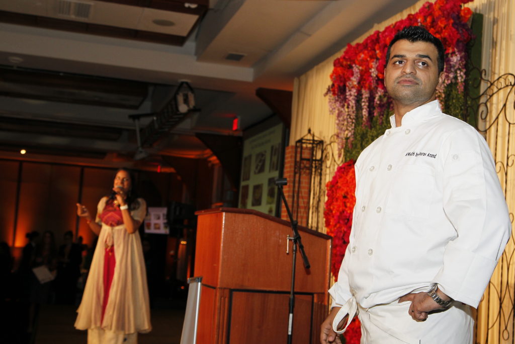 Chef Gaurav Anand and auctioneer Sandhya Jain Patel at Live auction