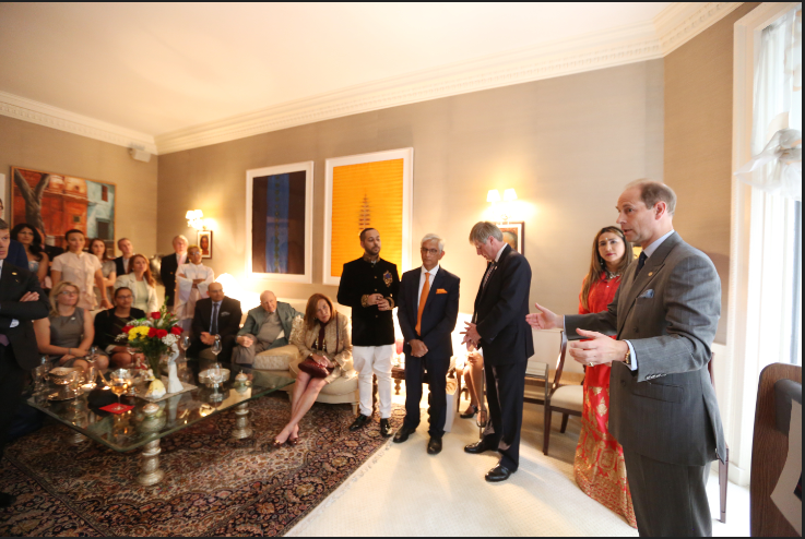 Prince Edward at the Gandhi residence