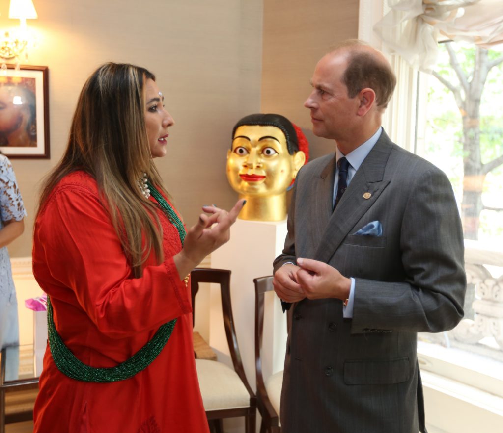 Prince Edward with Meera Gandhi
