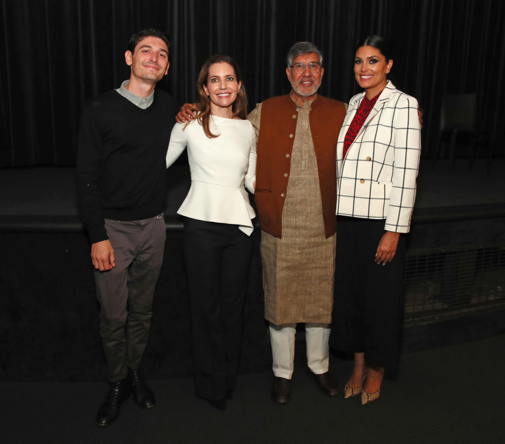 Derek Doneen, Evan Ryan, Kailash Satyarthi, and Rachel Roy. Photo by Astrid Stawiarz/Getty Images for YouTube Originals)