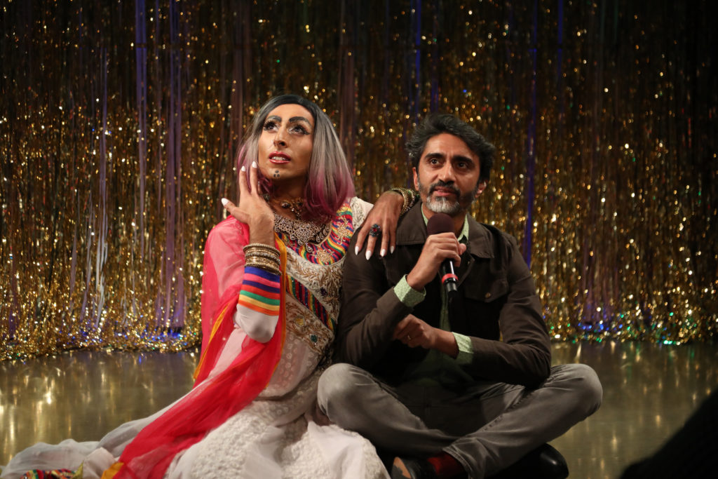 Drag performer Lal Batti and Micropolis_377 Is Dead host Arun Venugopal_photo by Ellen Wallop 