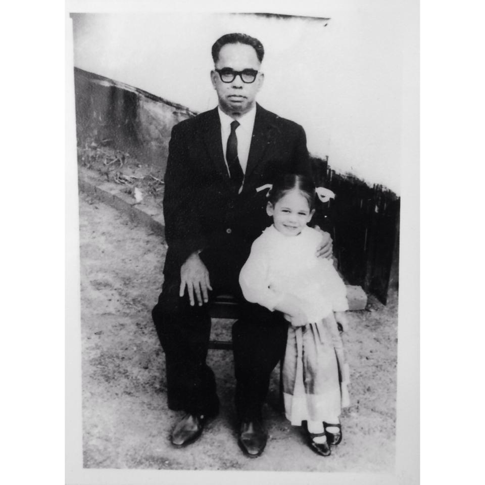 Kamala Harris with her grandfather
