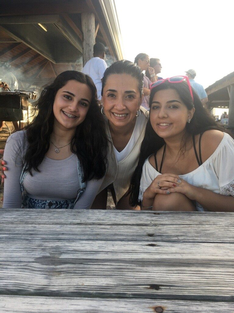 Mohina K. Josen, a Pierce alumni, with her daughters Zarina and Sabina Tejpaul