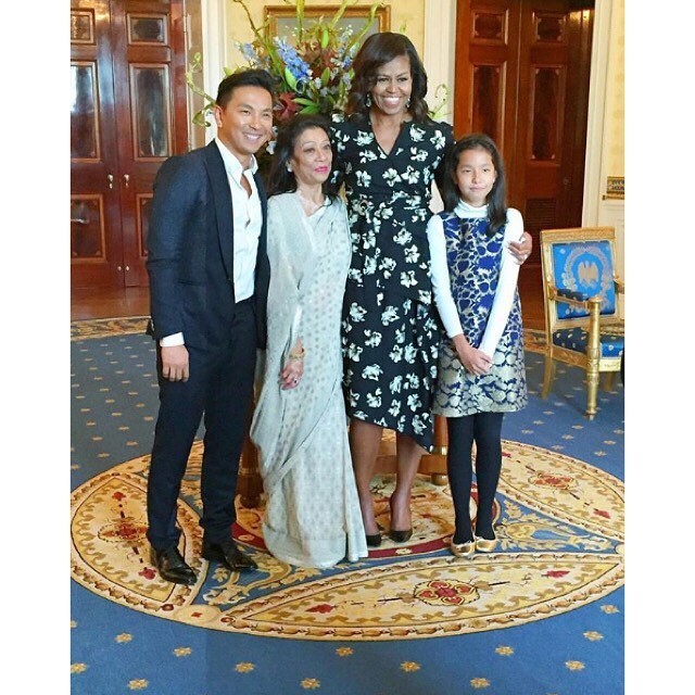 Prabal Gurung with First Lady Michelle Obama and his mother Durga Rana