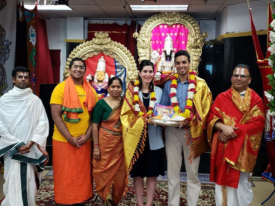 Suhas Suramanyam and wife Miranda at Vedic Temple of Virginia