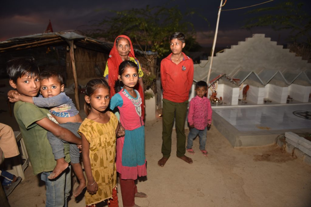 A small Hindu temple in the refugee camp