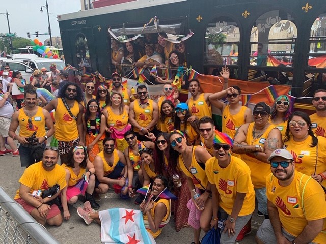 Neeral Sheth, Anu Hazra at the Pride Parade in Chicago